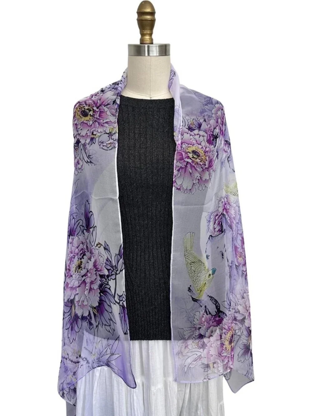 Lightweight Sheer Chiffon Scarf - Silky Soft, Versatile Fashion Accessory